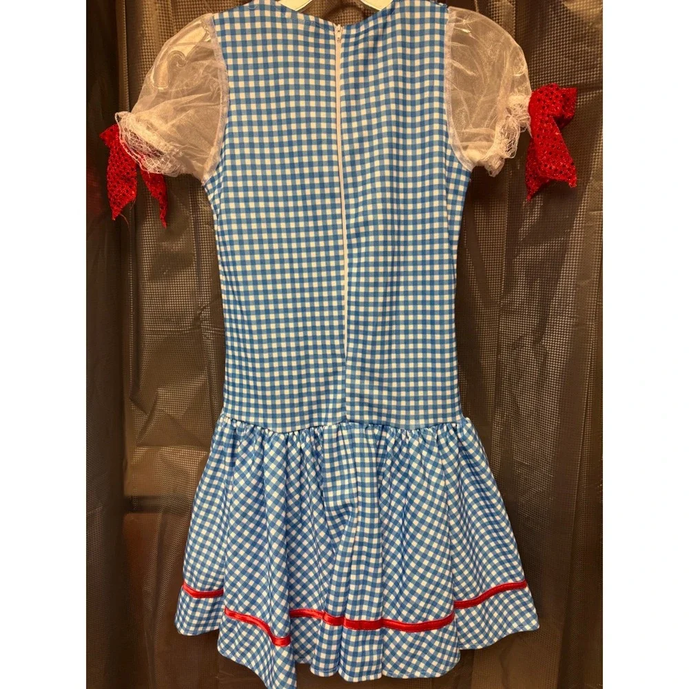 Rubie's Wizard of Oz Dorothy Dress Costume Red Sparkly Bow Halloween Med w/shoes